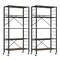 5-Tier Foldable Shelving Unit with Detachable Wheels and Anti-Toppling System-Black